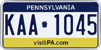 PA license plate KAA1045