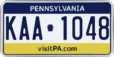 PA license plate KAA1048