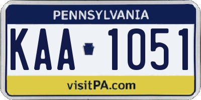 PA license plate KAA1051