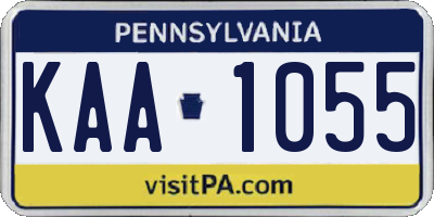 PA license plate KAA1055
