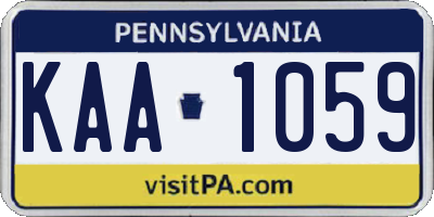PA license plate KAA1059