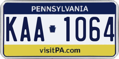 PA license plate KAA1064
