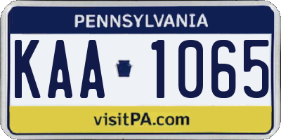 PA license plate KAA1065