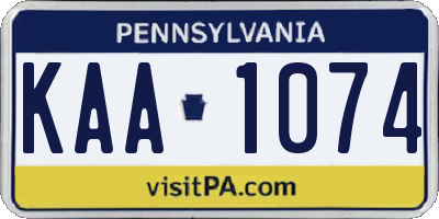 PA license plate KAA1074