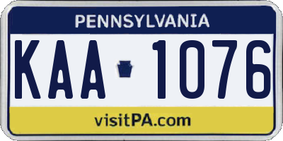 PA license plate KAA1076