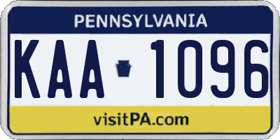 PA license plate KAA1096
