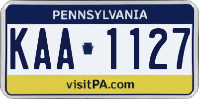 PA license plate KAA1127