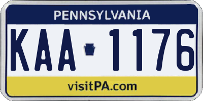 PA license plate KAA1176