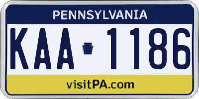 PA license plate KAA1186