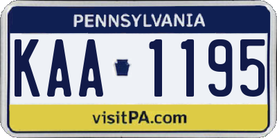 PA license plate KAA1195