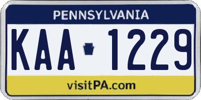 PA license plate KAA1229