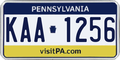 PA license plate KAA1256