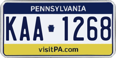 PA license plate KAA1268
