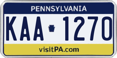 PA license plate KAA1270