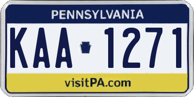 PA license plate KAA1271