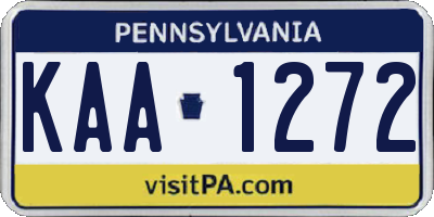 PA license plate KAA1272