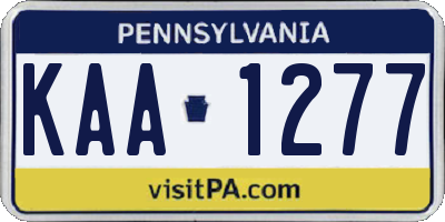 PA license plate KAA1277