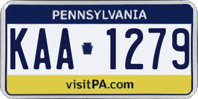 PA license plate KAA1279