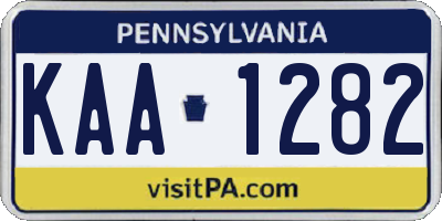 PA license plate KAA1282