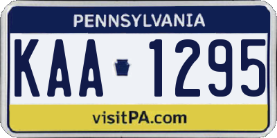 PA license plate KAA1295