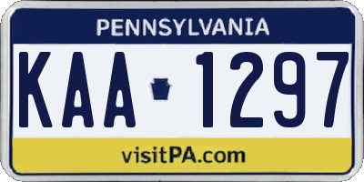 PA license plate KAA1297
