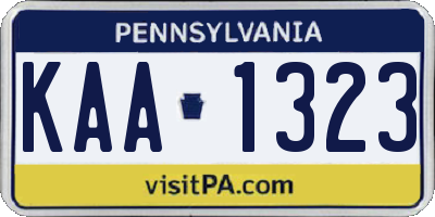 PA license plate KAA1323