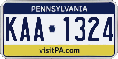 PA license plate KAA1324
