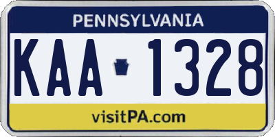 PA license plate KAA1328