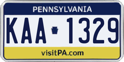 PA license plate KAA1329