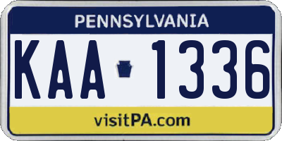 PA license plate KAA1336