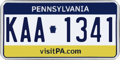 PA license plate KAA1341