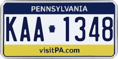 PA license plate KAA1348