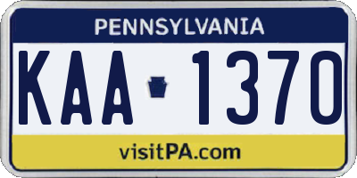 PA license plate KAA1370