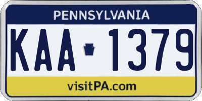 PA license plate KAA1379