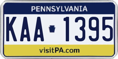 PA license plate KAA1395