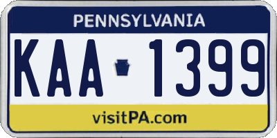 PA license plate KAA1399