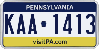 PA license plate KAA1413