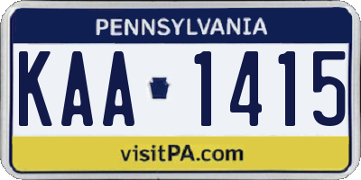 PA license plate KAA1415