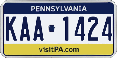 PA license plate KAA1424