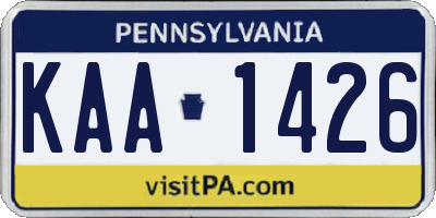 PA license plate KAA1426