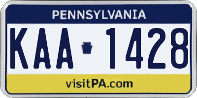 PA license plate KAA1428