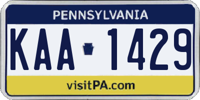 PA license plate KAA1429