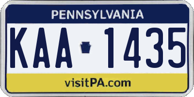 PA license plate KAA1435