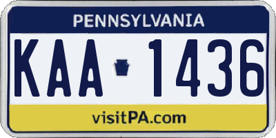 PA license plate KAA1436