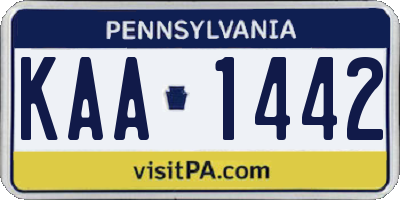 PA license plate KAA1442