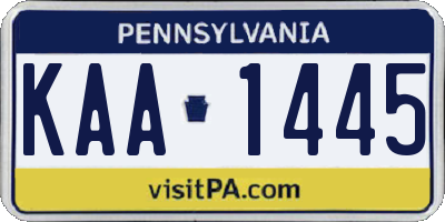 PA license plate KAA1445