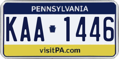 PA license plate KAA1446