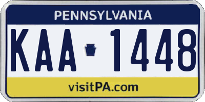 PA license plate KAA1448