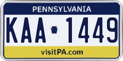 PA license plate KAA1449