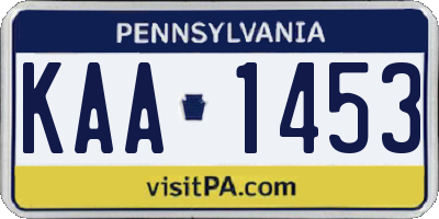PA license plate KAA1453